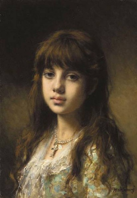 Harlamoff Alexej Little Girl by Alexei Alexeivich Harlamoff