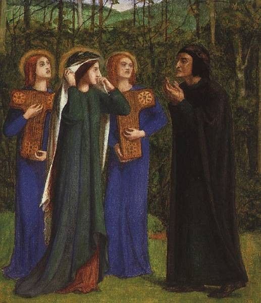 The Meeting of Dante and Beatrice in Paradise by Dante Gabriel