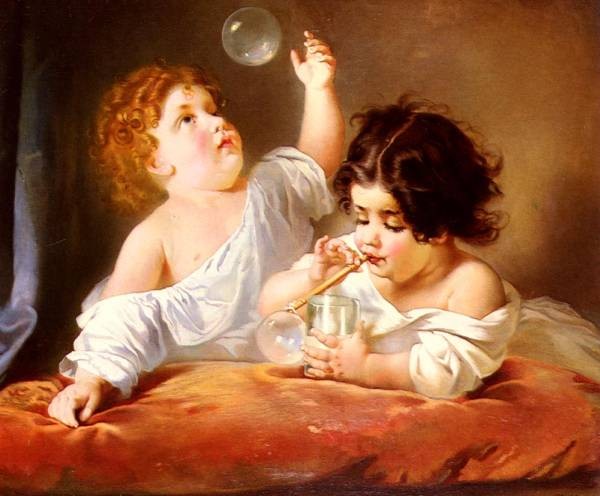 Blowing Bubbles Painting